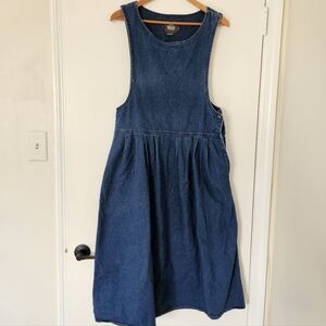 woolrich denim dress Woolrich 1980's/90's Vintage Denim Jumper Dress Women's Size Medium